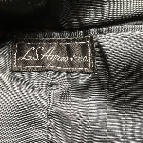 VTG L.S. Ayres Women 4 Navy Blue Wool Blazer Gold Tone Buttons Equestrian Preppy - Picture 3 of 15